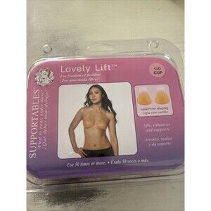 Supportables Lovely Lift Silicone Adhesive Bra Backless, Strapless, Beige, C/D
